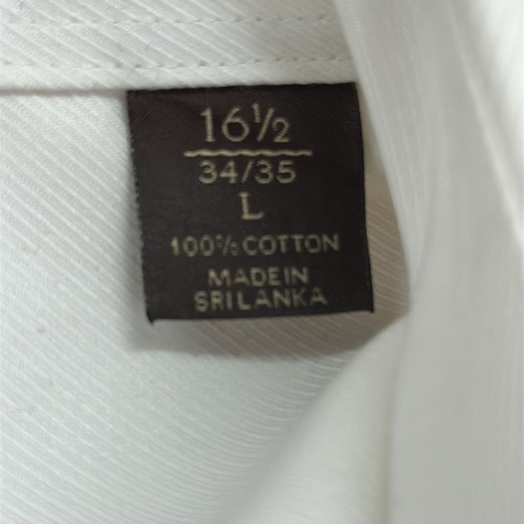 Tasso Elba French Cuffs White Non-iron Cotton Dressy Button down Mens Shirt L - Picture 9 of 9